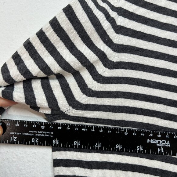 WORTH New York ladies silk knit Sweater large white black stripe capsule minimal - Picture 8 of 10